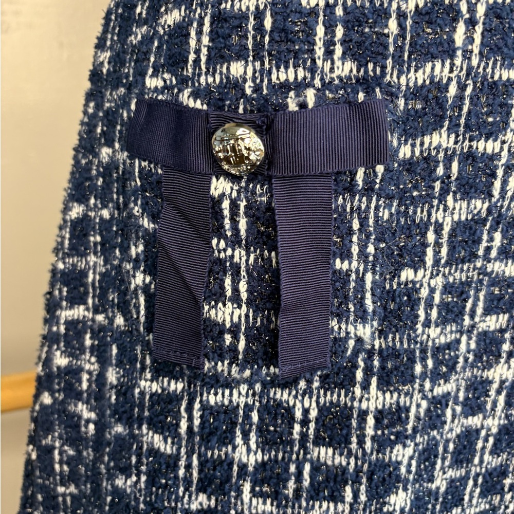CeCe Navy & White Tweed Mini Skirt sz small - Picture 6 of 8
